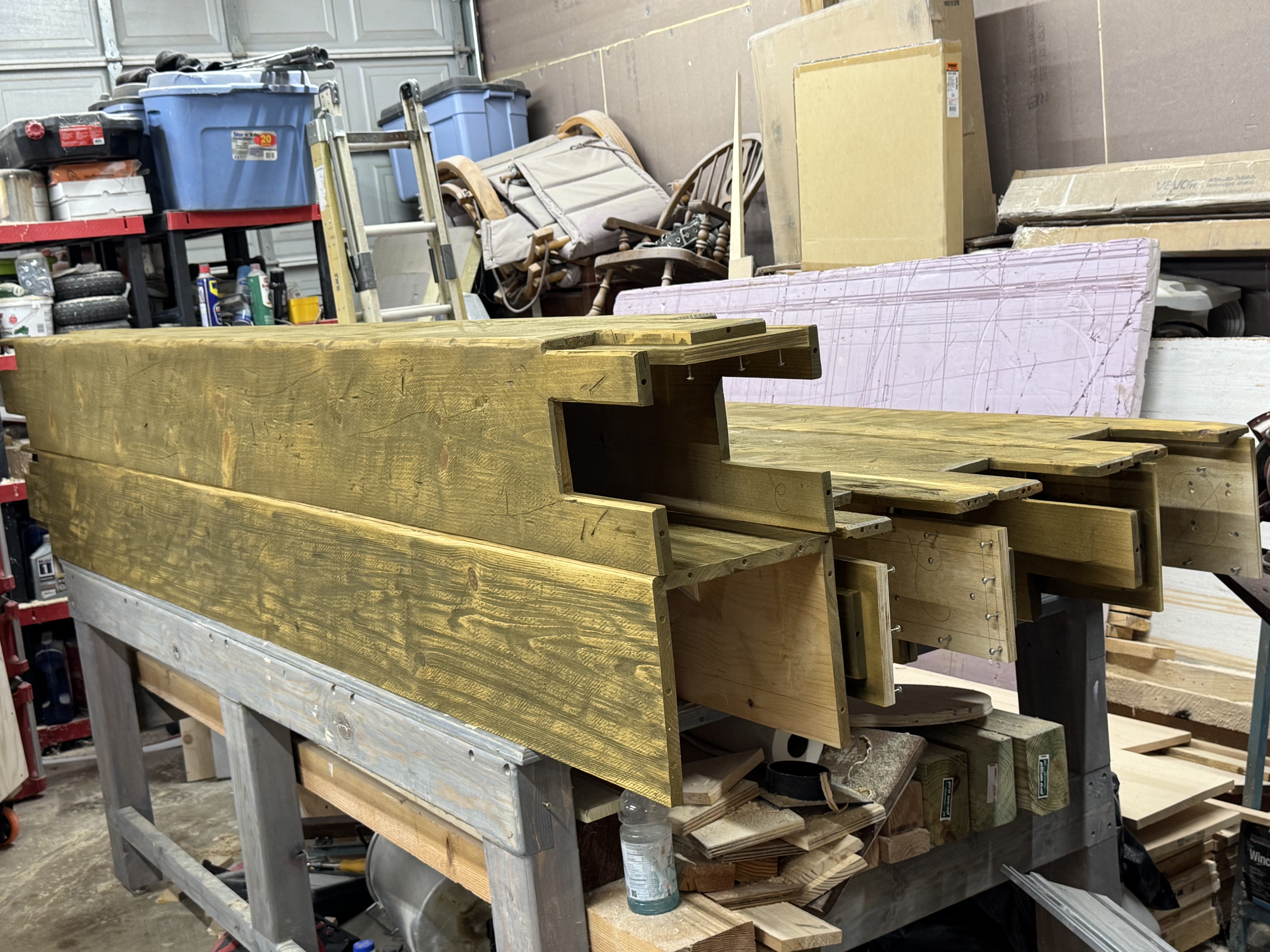 Full room view of beam installation