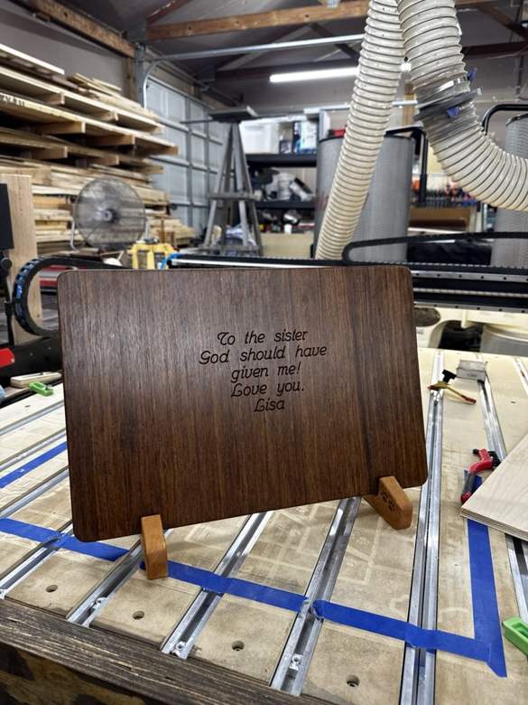 The same BamX board, reverse side with custom engraving