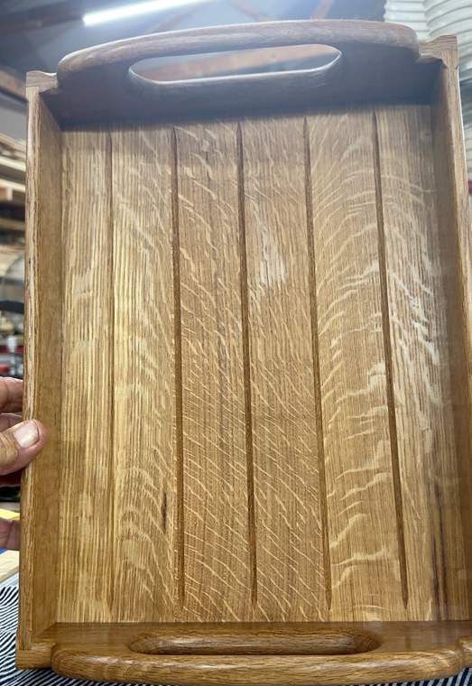 White oak tray grain close-up detail
