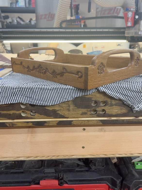 Finished WoodenYou carved White Oak Serving Tray, actual product photograph