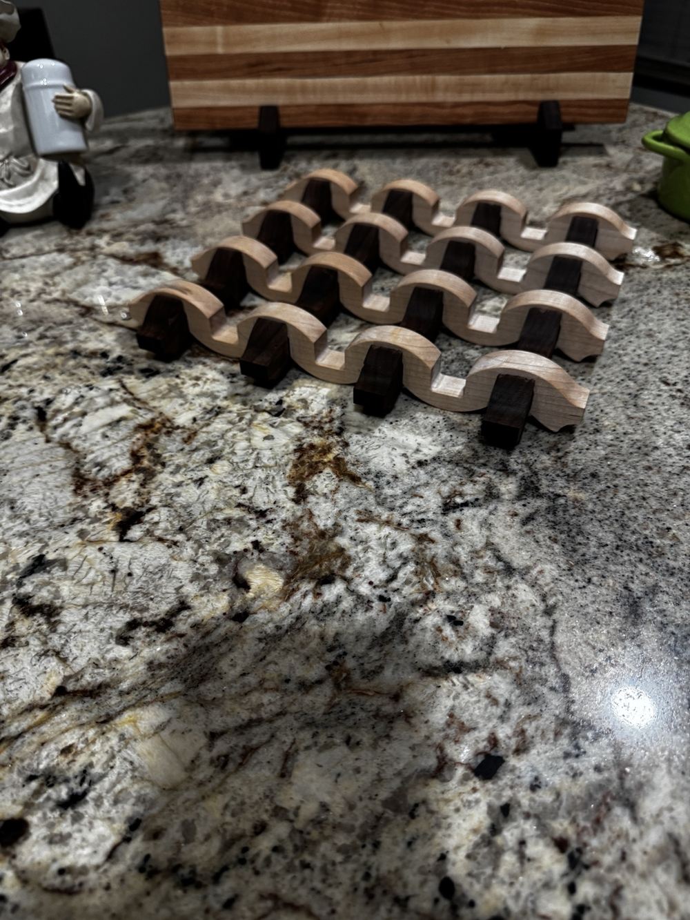 Eleven-inch maple and walnut Woven Trivet